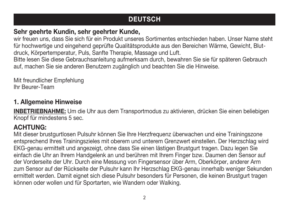 Beurer PM 15 User Manual | Page 2 / 120