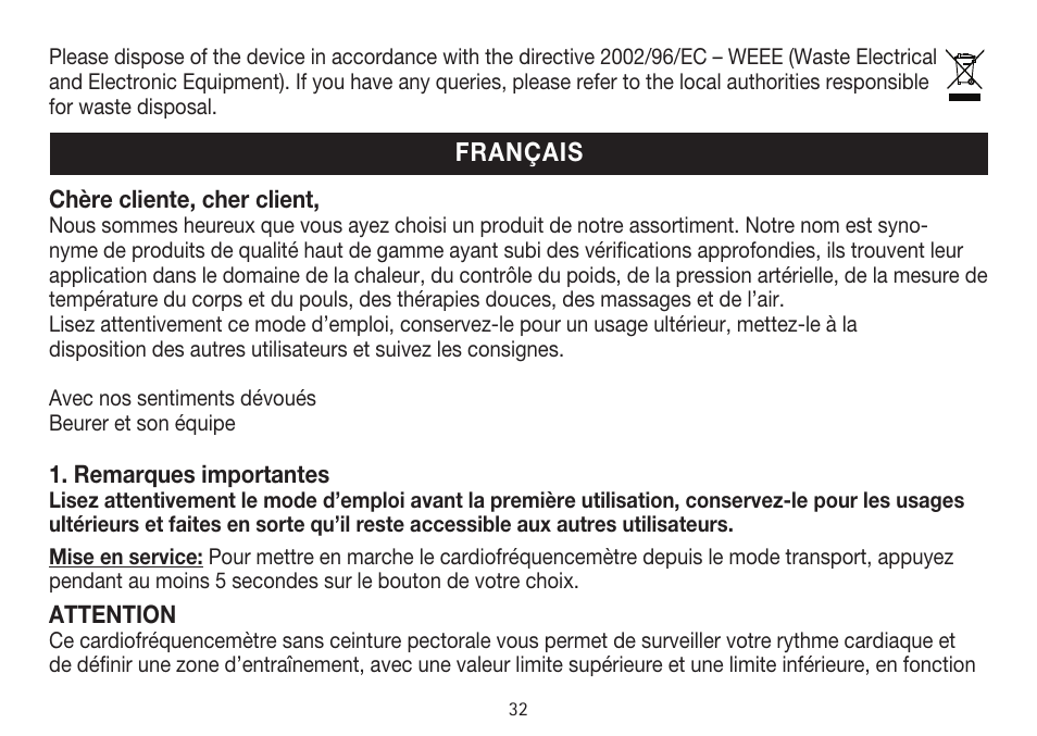Beurer PM 15 User Manual | Page 32 / 120