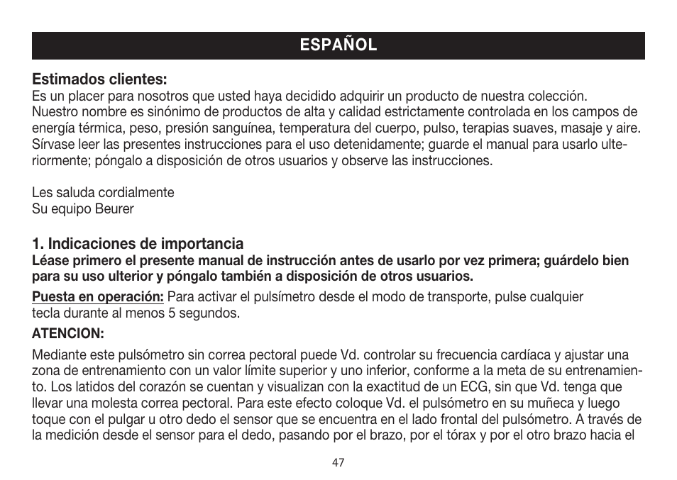 Beurer PM 15 User Manual | Page 47 / 120