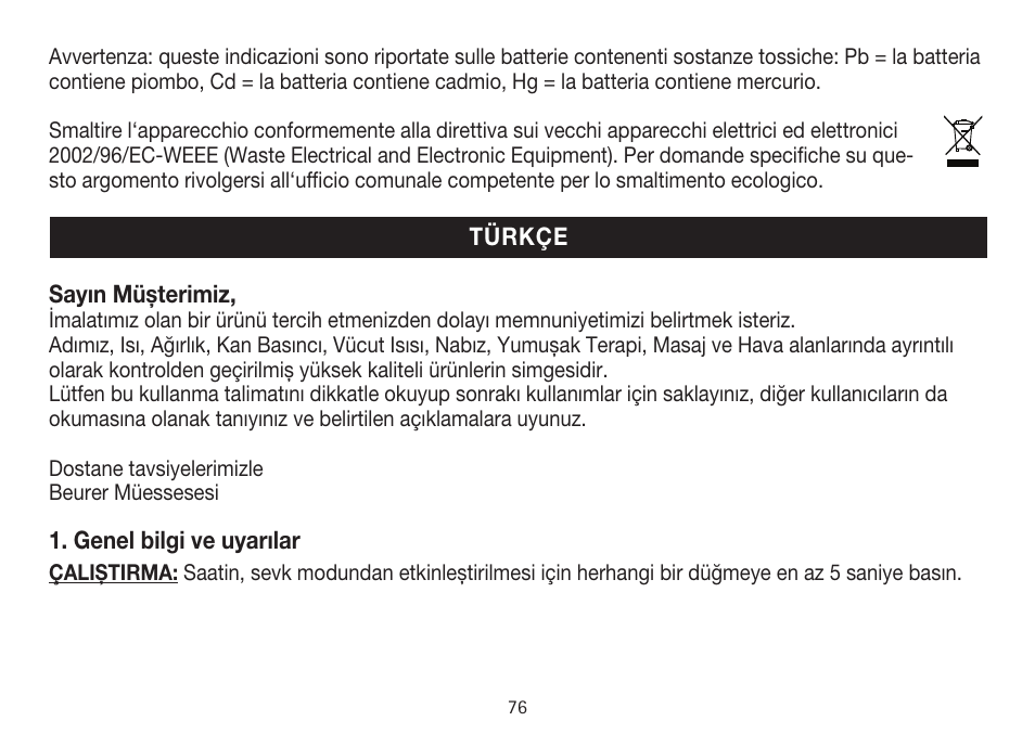 Beurer PM 15 User Manual | Page 76 / 120
