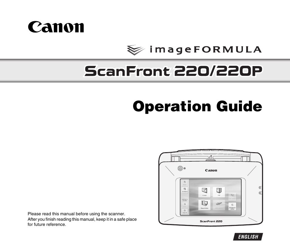 Canon SCANFRONT M11058 User Manual | 88 pages