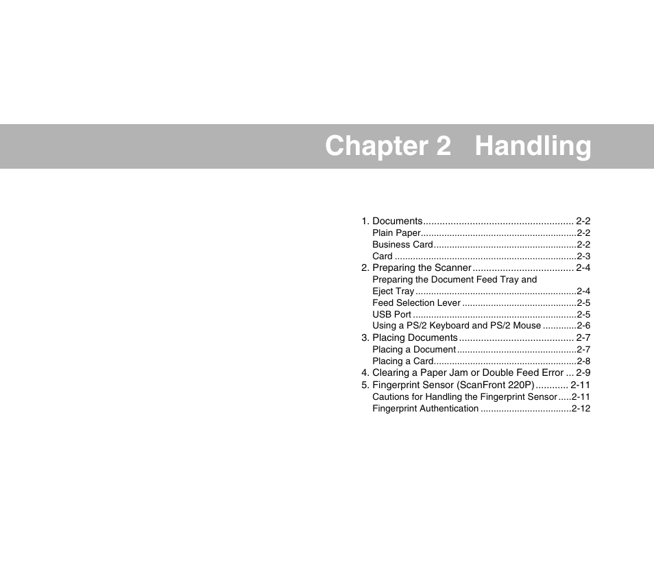 Chapter 2 handling | Canon SCANFRONT M11058 User Manual | Page 19 / 88