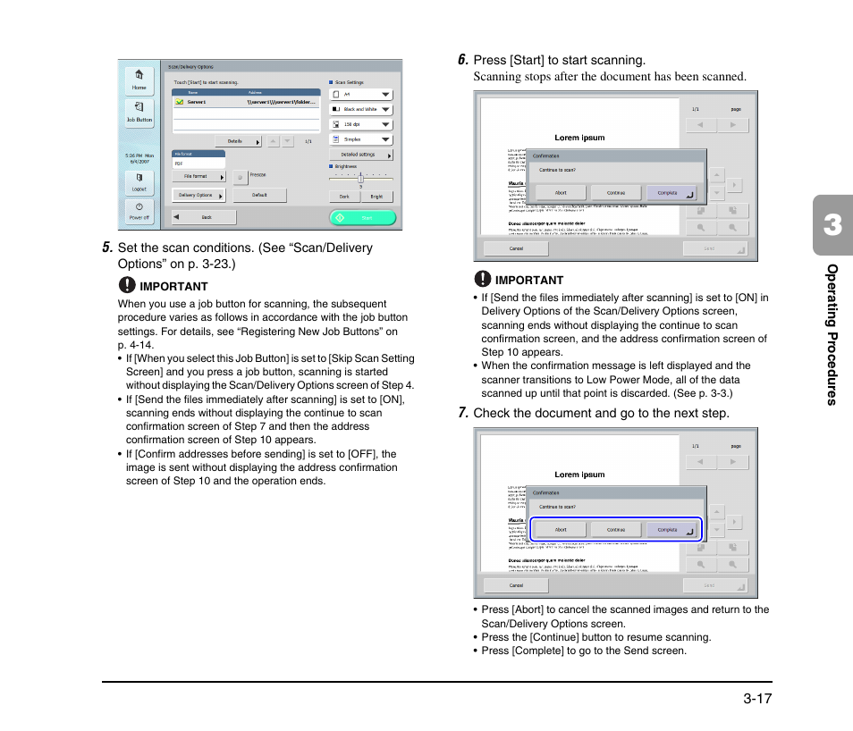See p. 3-17.) | Canon SCANFRONT M11058 User Manual | Page 47 / 88