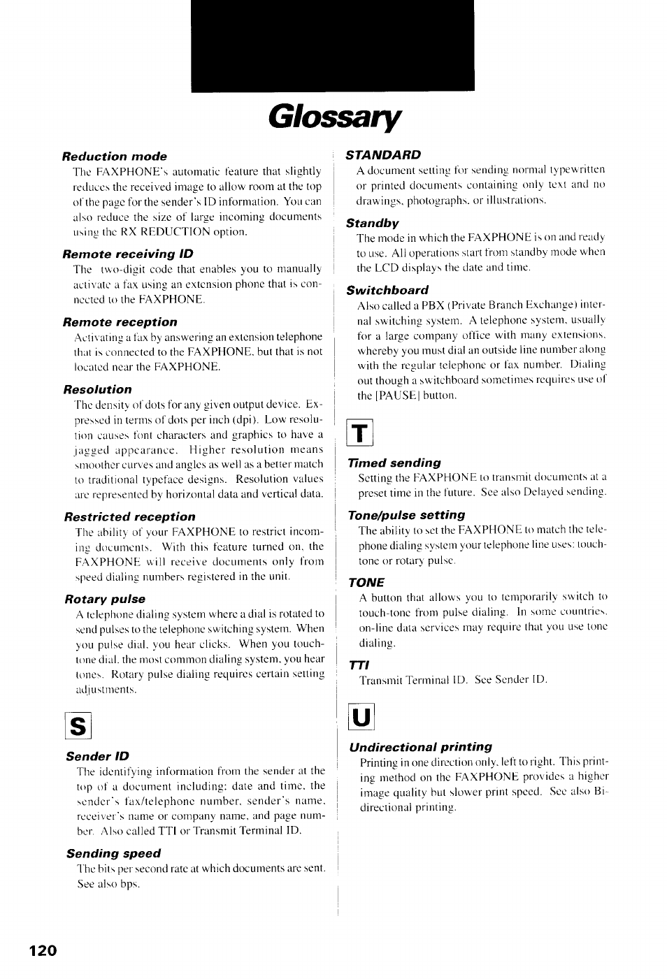 Glossary | Canon B550 User Manual | Page 132 / 136