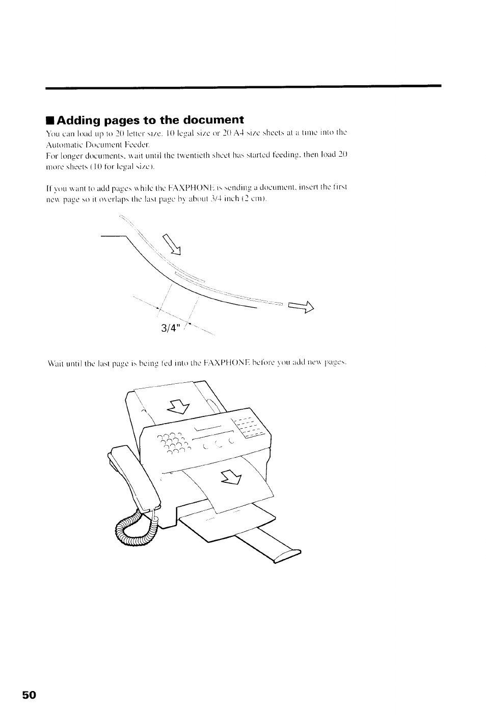 Adding pages to the document | Canon B550 User Manual | Page 62 / 136