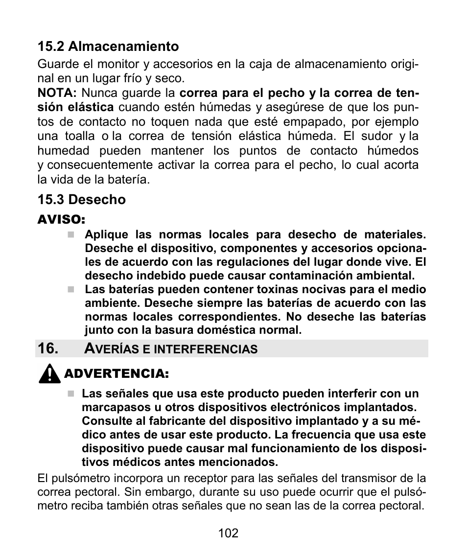 2 almacenamiento, 3 desecho | Beurer PM 62 User Manual | Page 103 / 112
