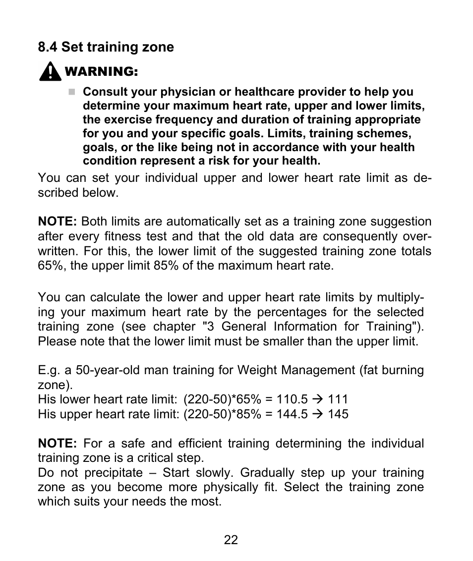 4 set training zone | Beurer PM 62 User Manual | Page 23 / 112
