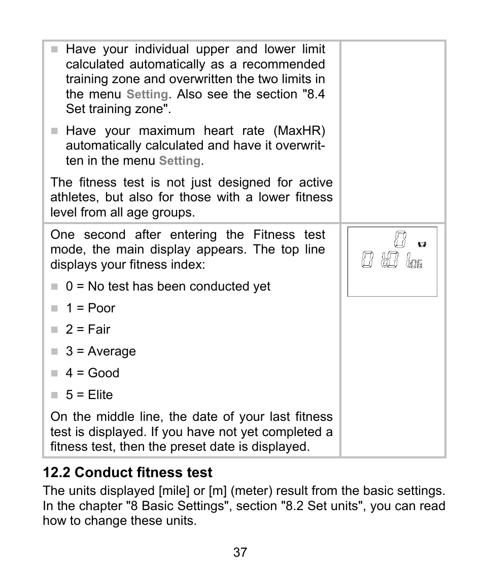 2 conduct fitness test | Beurer PM 62 User Manual | Page 38 / 112