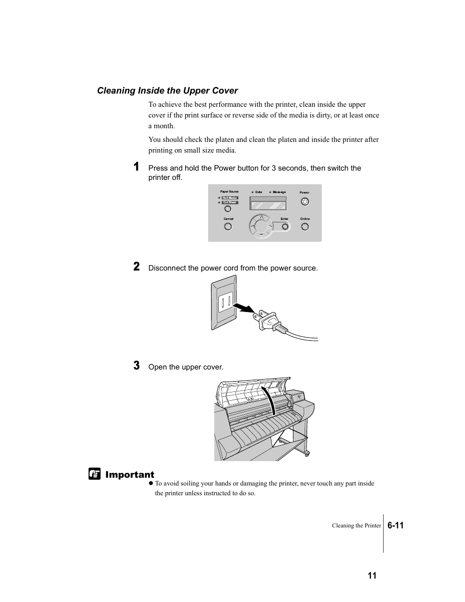 Cleaning inside the upper cover, Cleaning inside the upper cover -11 | Canon W7250 User Manual | Page 109 / 187