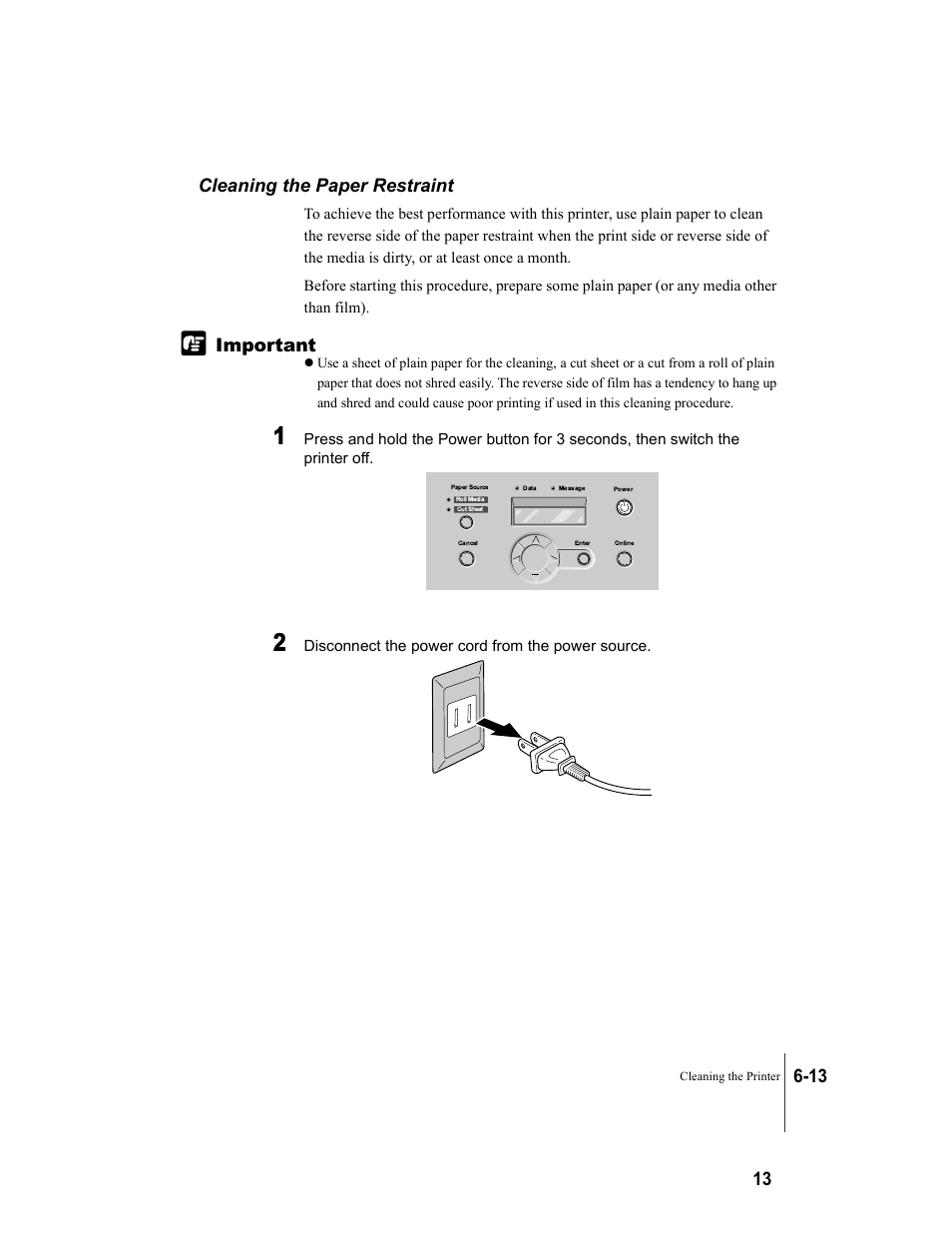 Cleaning the paper restraint, Cleaning the paper restraint -13 | Canon W7250 User Manual | Page 111 / 187