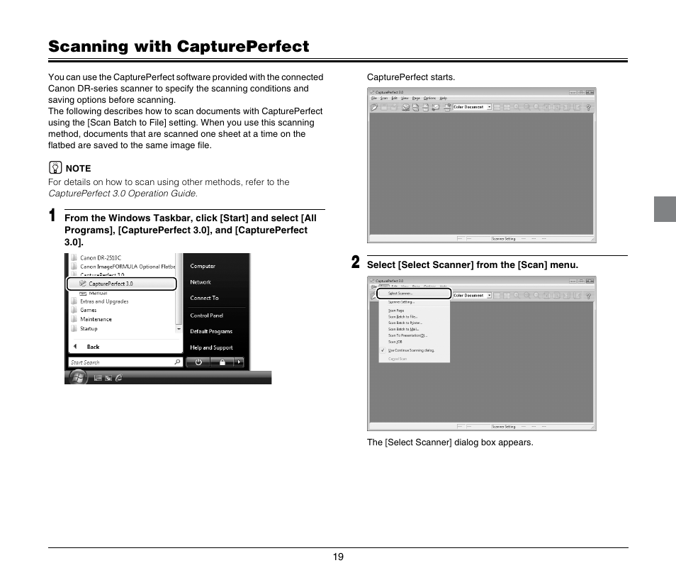 Scanning with captureperfect | Canon M181011 User Manual | Page 19 / 31