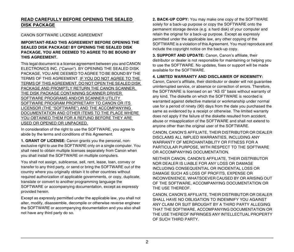 Canon M181011 User Manual | Page 2 / 31