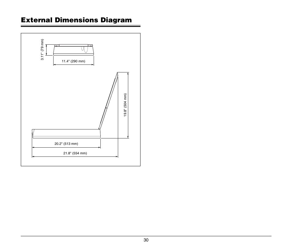 External dimensions diagram | Canon M181011 User Manual | Page 30 / 31