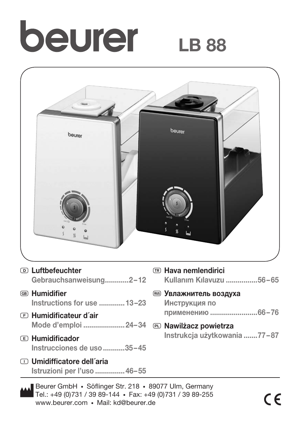 Beurer LB 88 User Manual | 88 pages