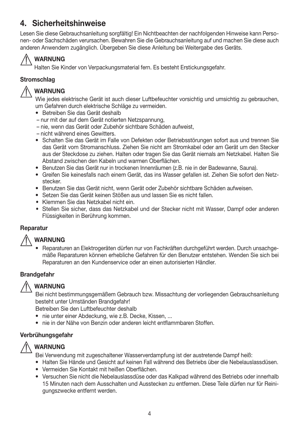 Sicherheitshinweise | Beurer LB 88 User Manual | Page 4 / 88