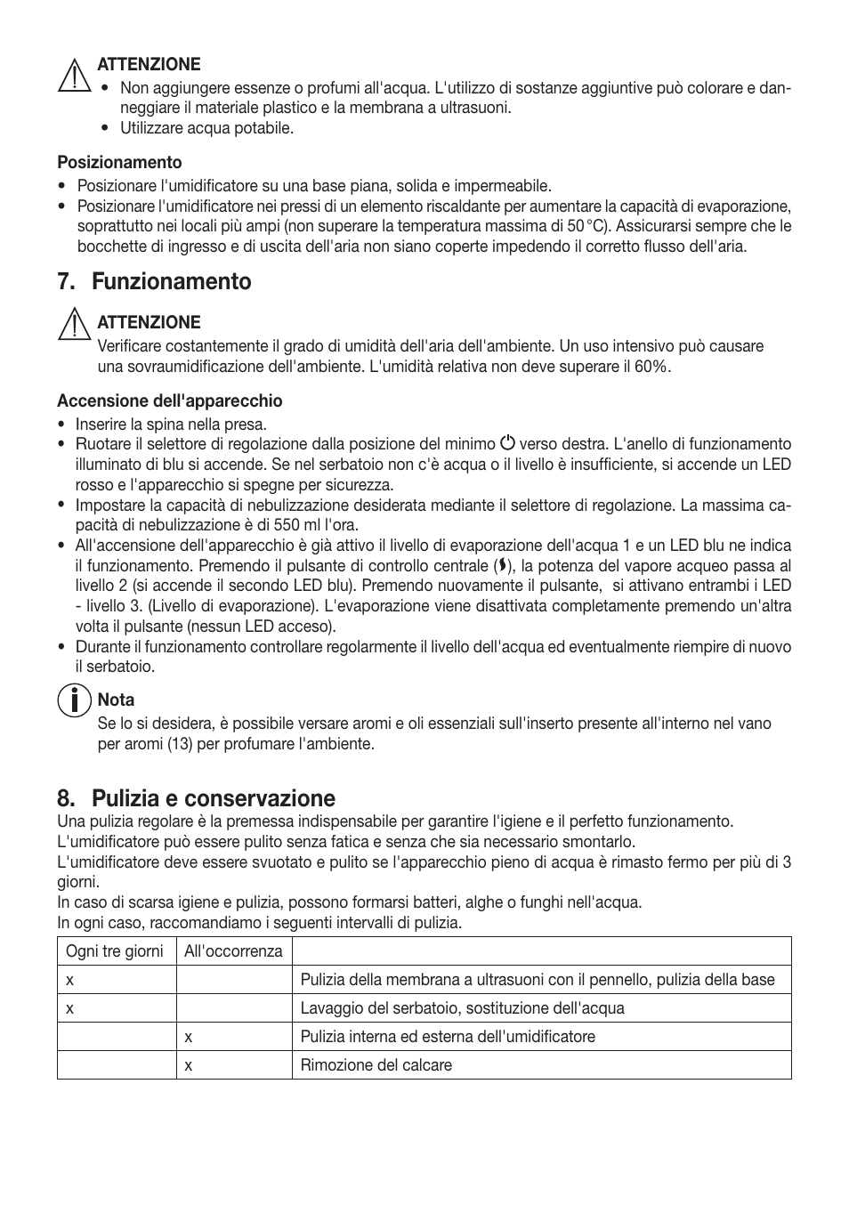 Funzionamento, Pulizia e conservazione | Beurer LB 88 User Manual | Page 51 / 88