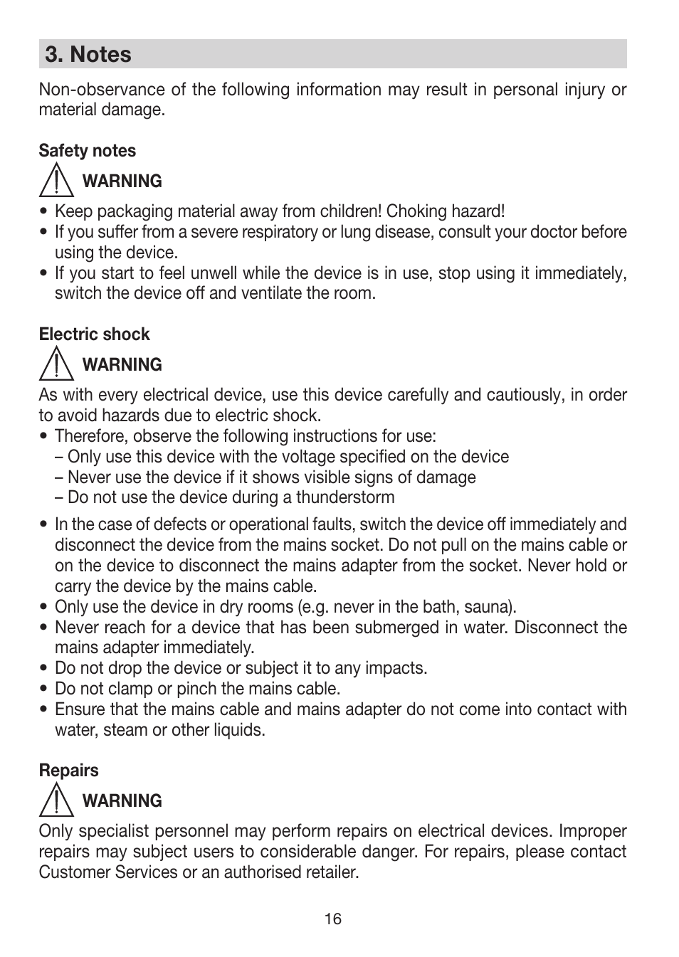 Beurer LA 30 User Manual | Page 16 / 92