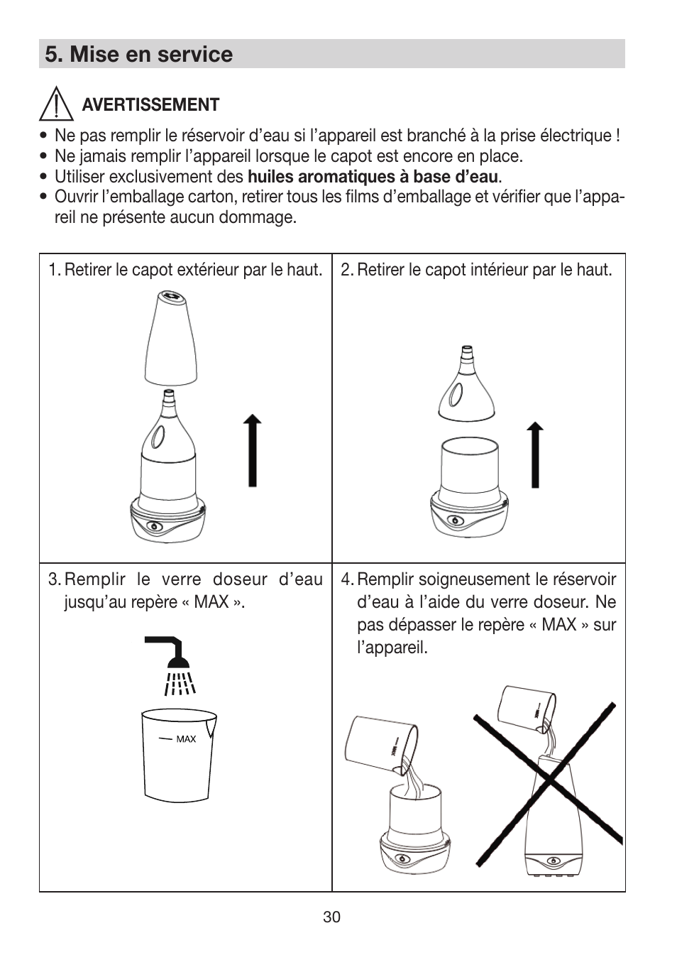 5� mise en service | Beurer LA 30 User Manual | Page 30 / 92