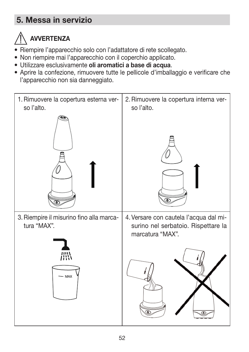 5� messa in servizio | Beurer LA 30 User Manual | Page 52 / 92