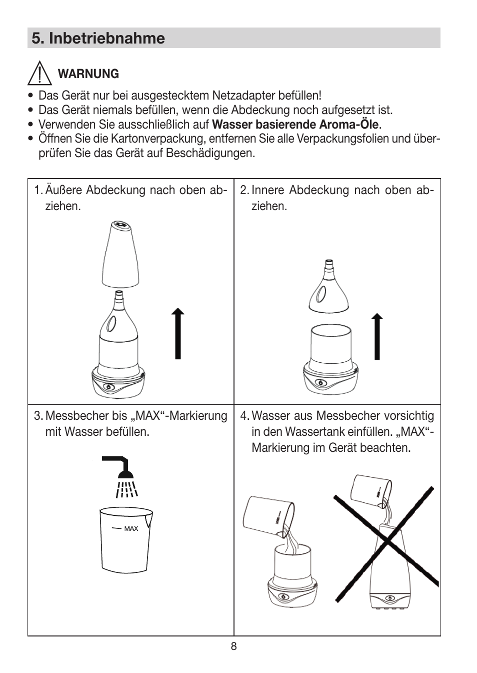 5� inbetriebnahme | Beurer LA 30 User Manual | Page 8 / 92