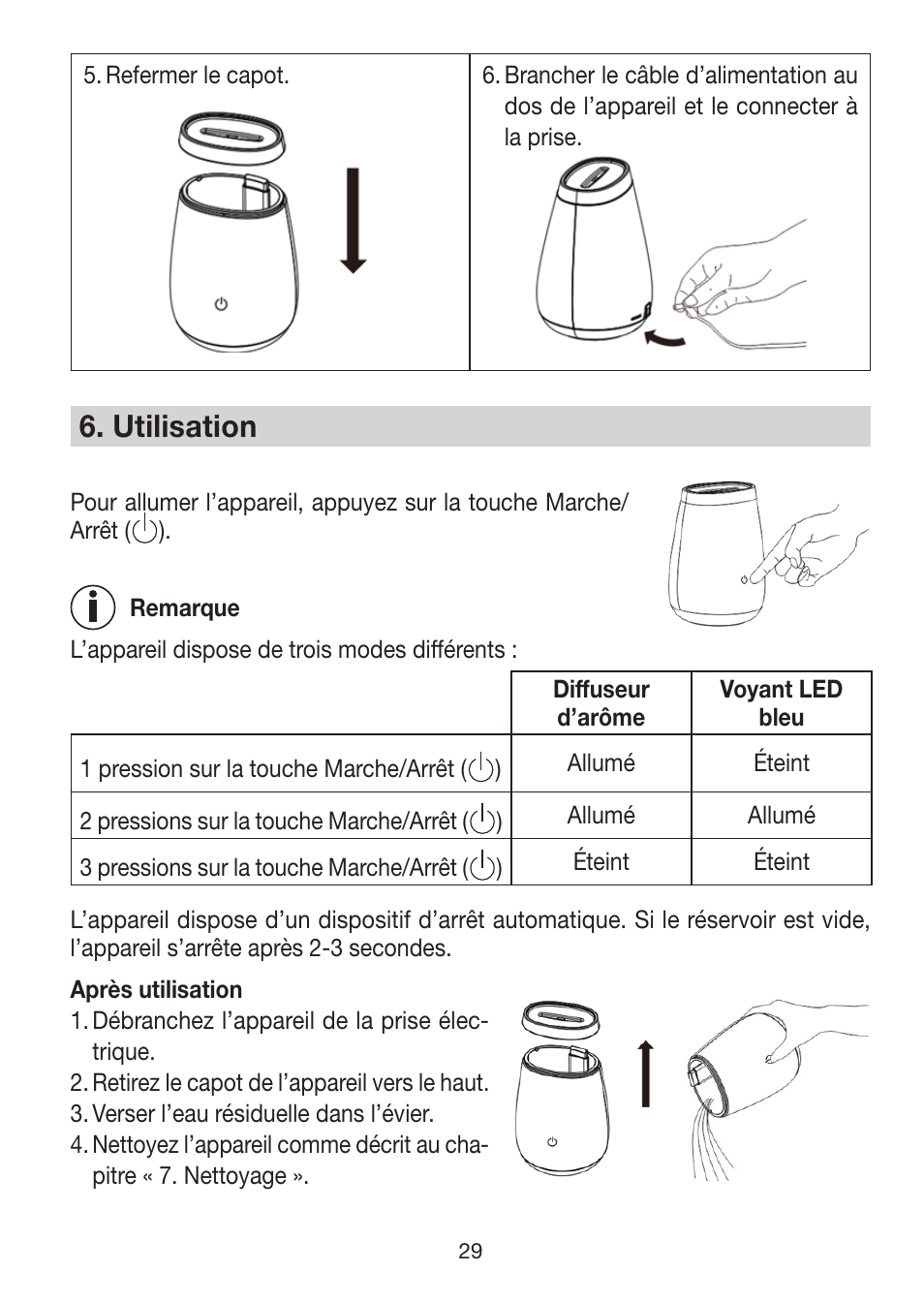 6� utilisation | Beurer LA 50 User Manual | Page 29 / 84