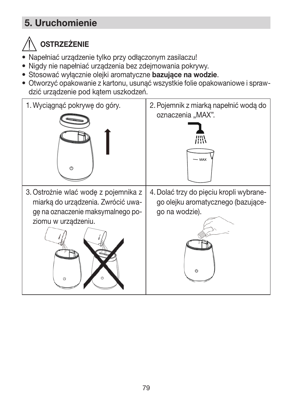 5� uruchomienie | Beurer LA 50 User Manual | Page 79 / 84