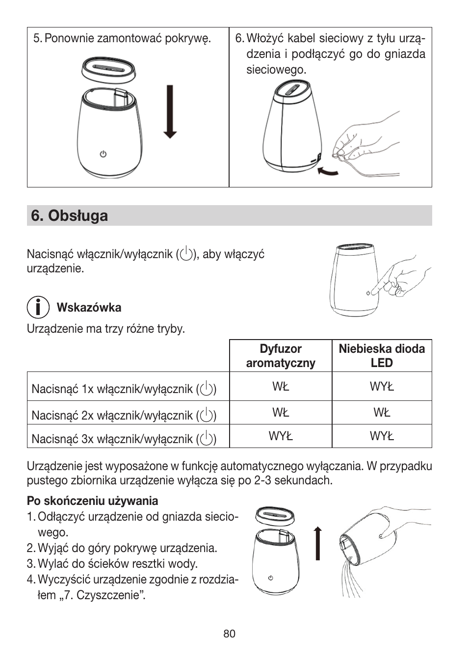 6� obsługa | Beurer LA 50 User Manual | Page 80 / 84