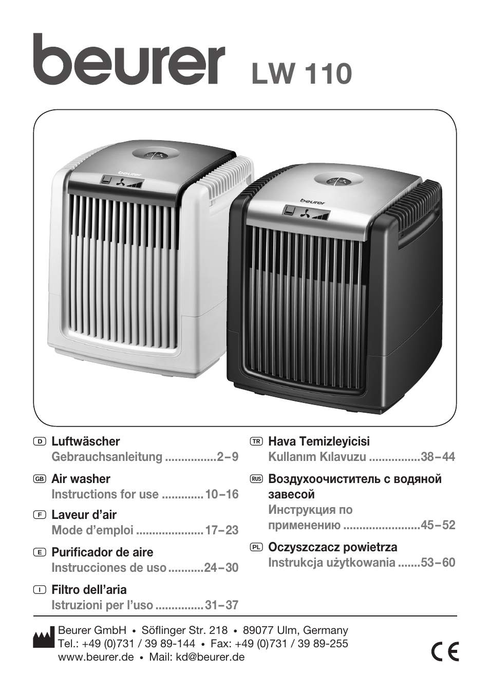 Beurer LW 110 User Manual | 60 pages