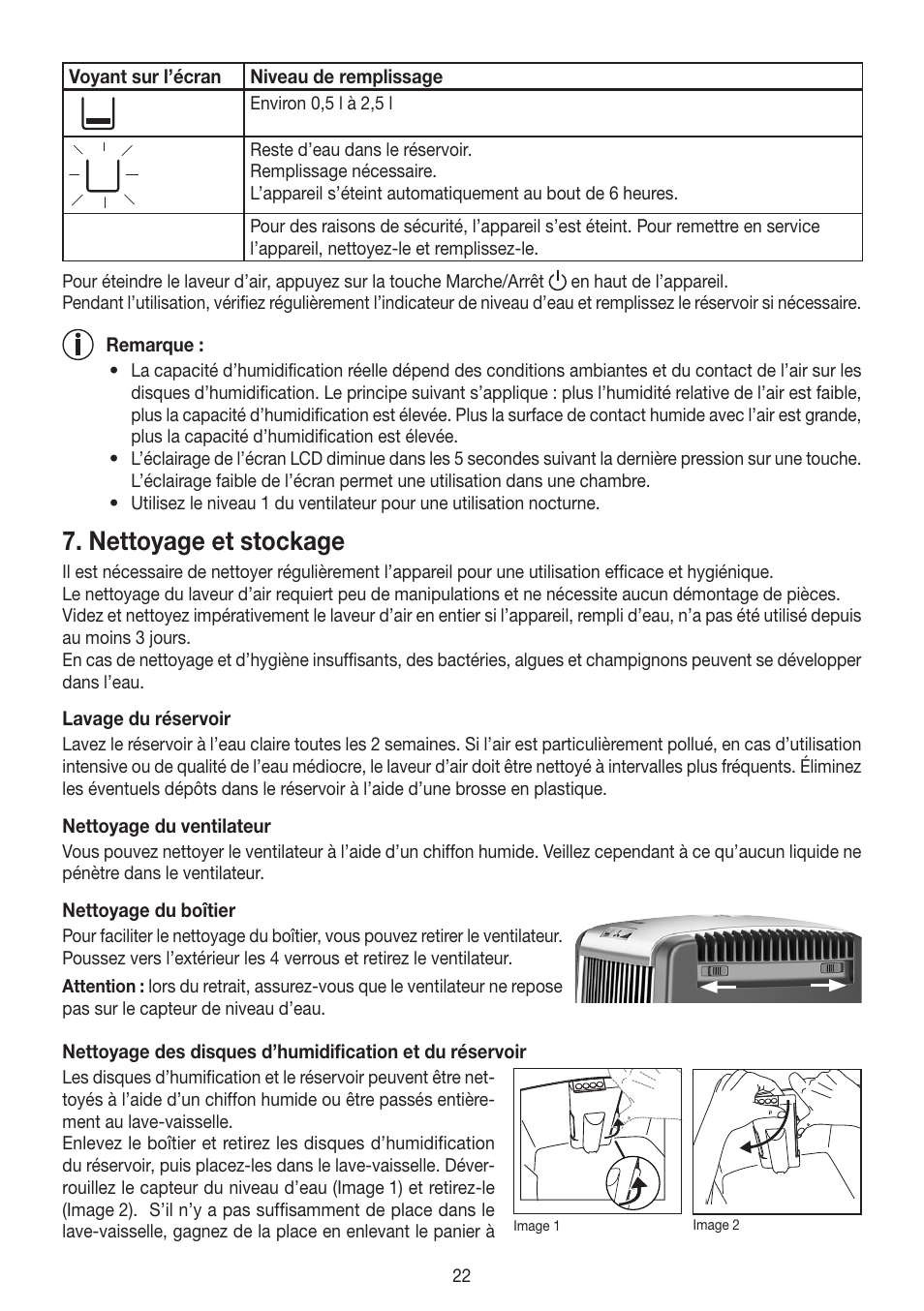 Nettoyage et stockage | Beurer LW 110 User Manual | Page 22 / 60