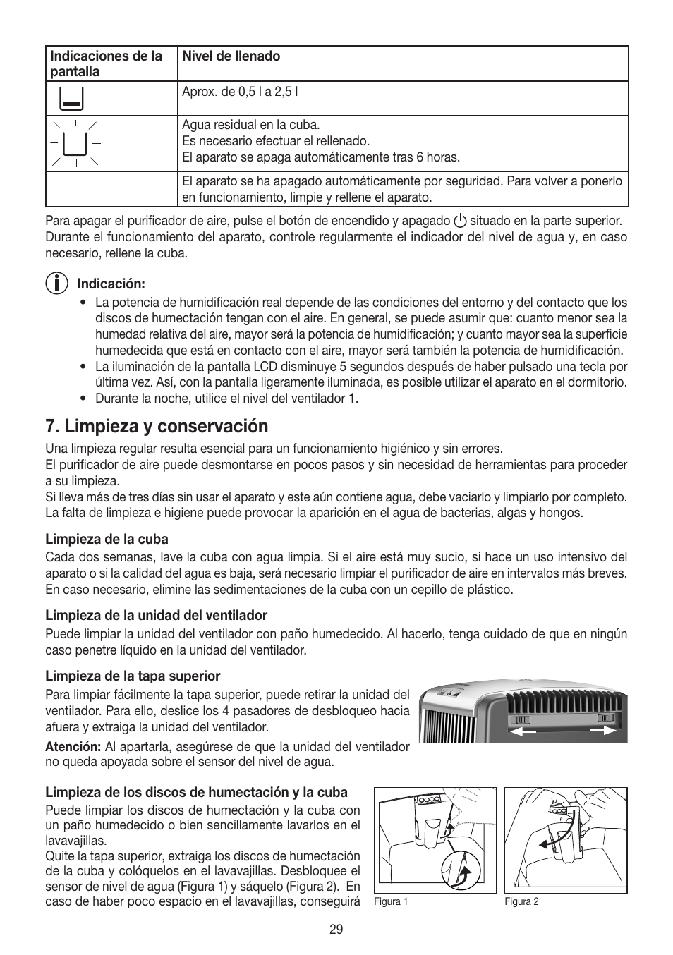 Limpieza y conservación | Beurer LW 110 User Manual | Page 29 / 60