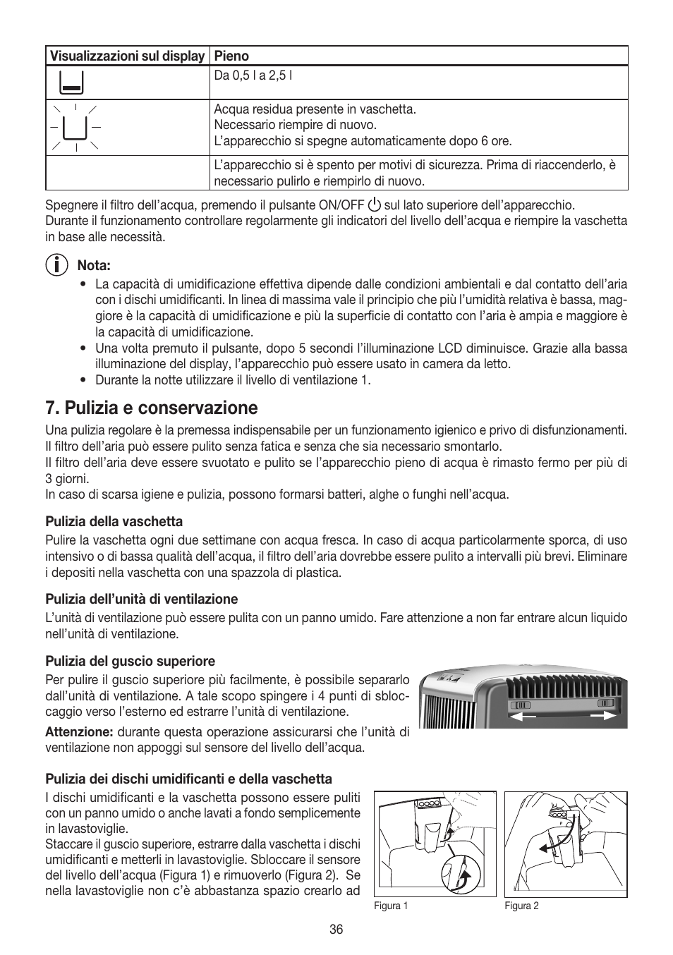 Pulizia e conservazione | Beurer LW 110 User Manual | Page 36 / 60