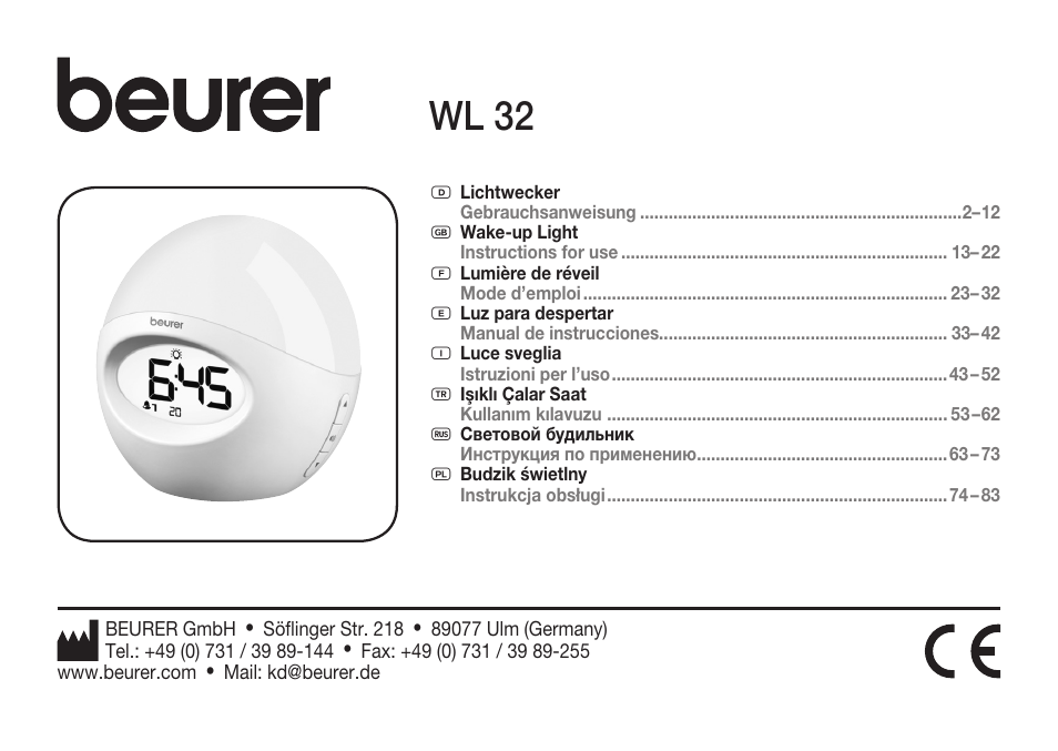 Beurer WL 32 User Manual | 84 pages