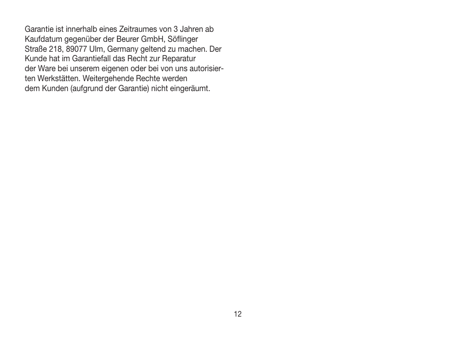 Beurer WL 32 User Manual | Page 12 / 84