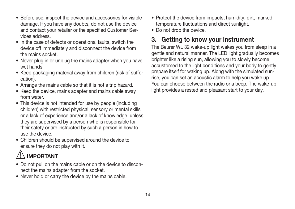 Getting to know your instrument | Beurer WL 32 User Manual | Page 14 / 84