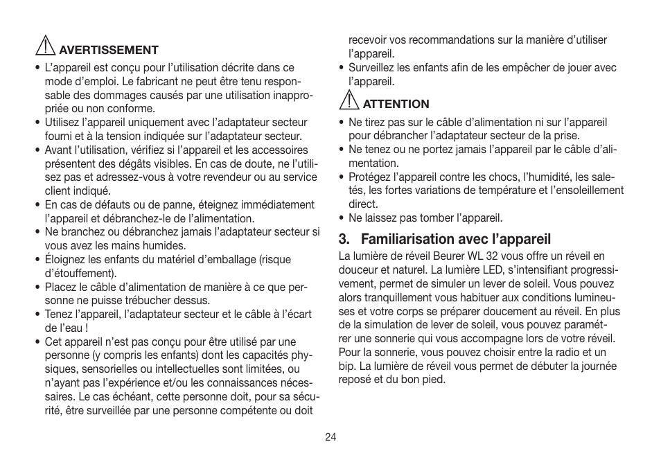 Familiarisation avec l’appareil | Beurer WL 32 User Manual | Page 24 / 84