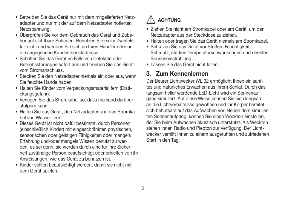 Zum kennenlernen | Beurer WL 32 User Manual | Page 3 / 84
