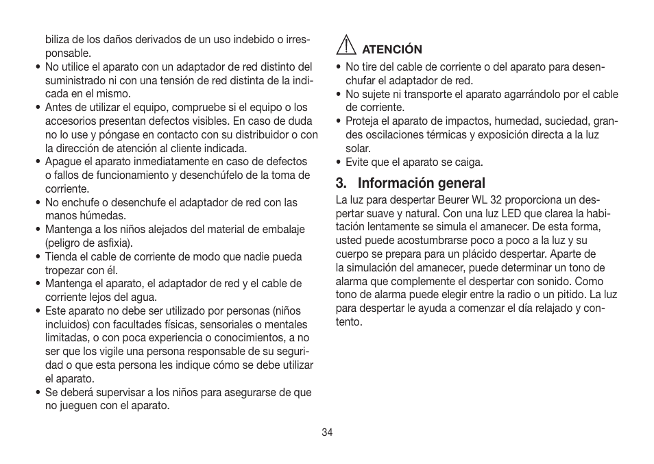 Información general | Beurer WL 32 User Manual | Page 34 / 84