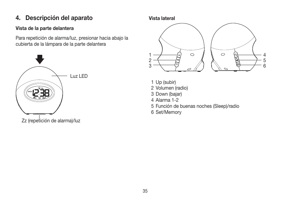 Descripción del aparato | Beurer WL 32 User Manual | Page 35 / 84