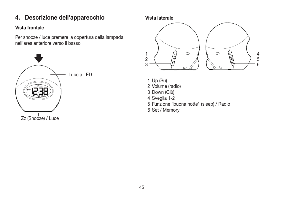 Descrizione dell'apparecchio | Beurer WL 32 User Manual | Page 45 / 84