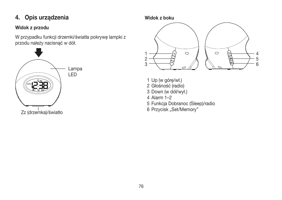 Opis urządzenia | Beurer WL 32 User Manual | Page 76 / 84