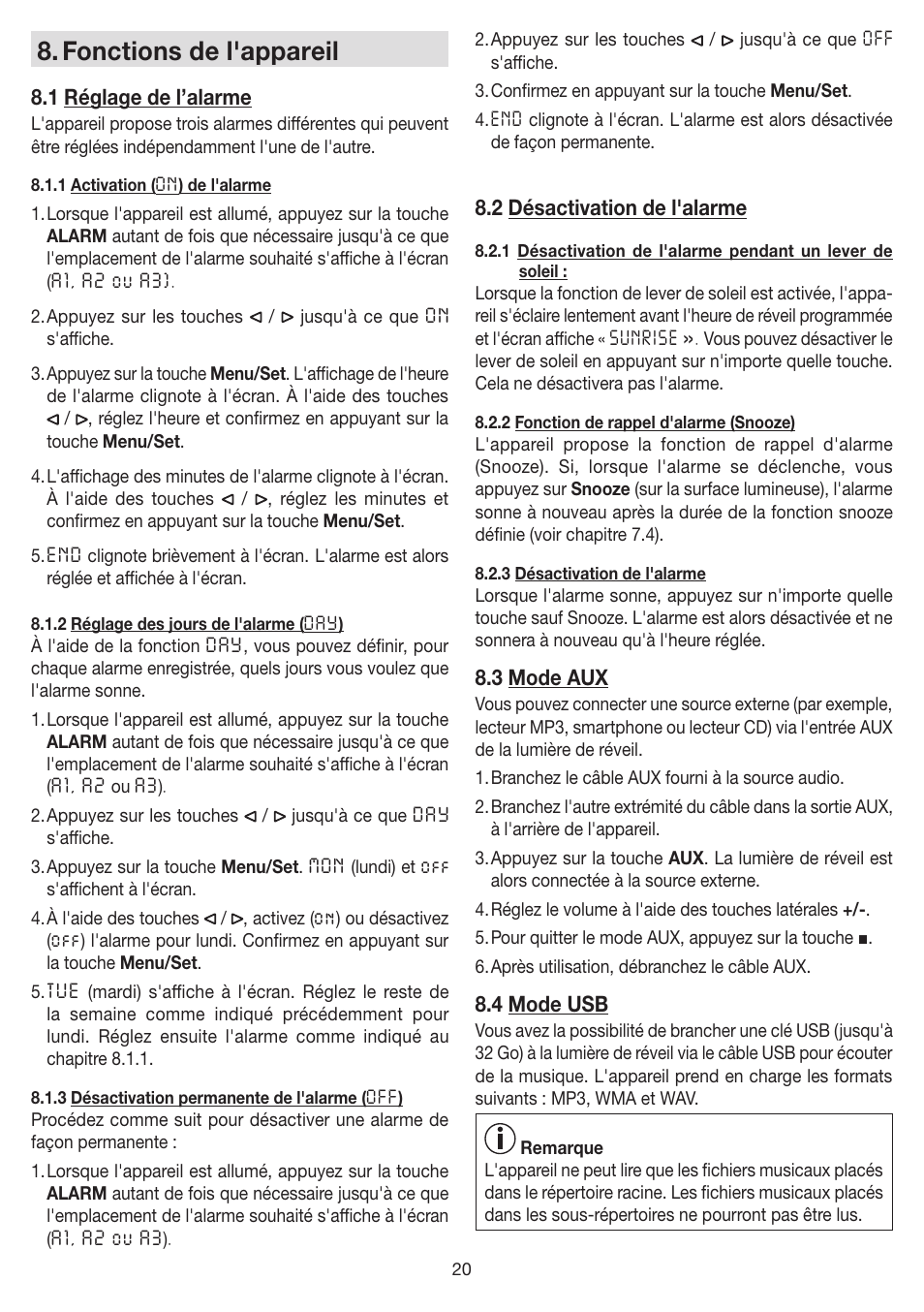 Fonctions de l'appareil | Beurer WL 80 User Manual | Page 20 / 60