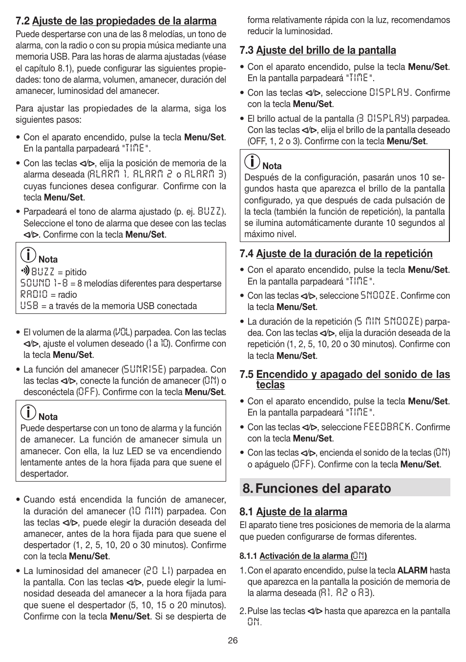 Funciones del aparato | Beurer WL 80 User Manual | Page 26 / 60