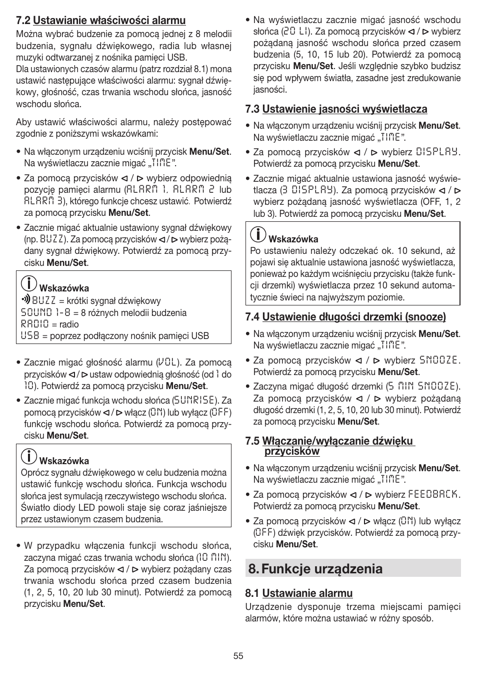 Funkcje urządzenia | Beurer WL 80 User Manual | Page 55 / 60