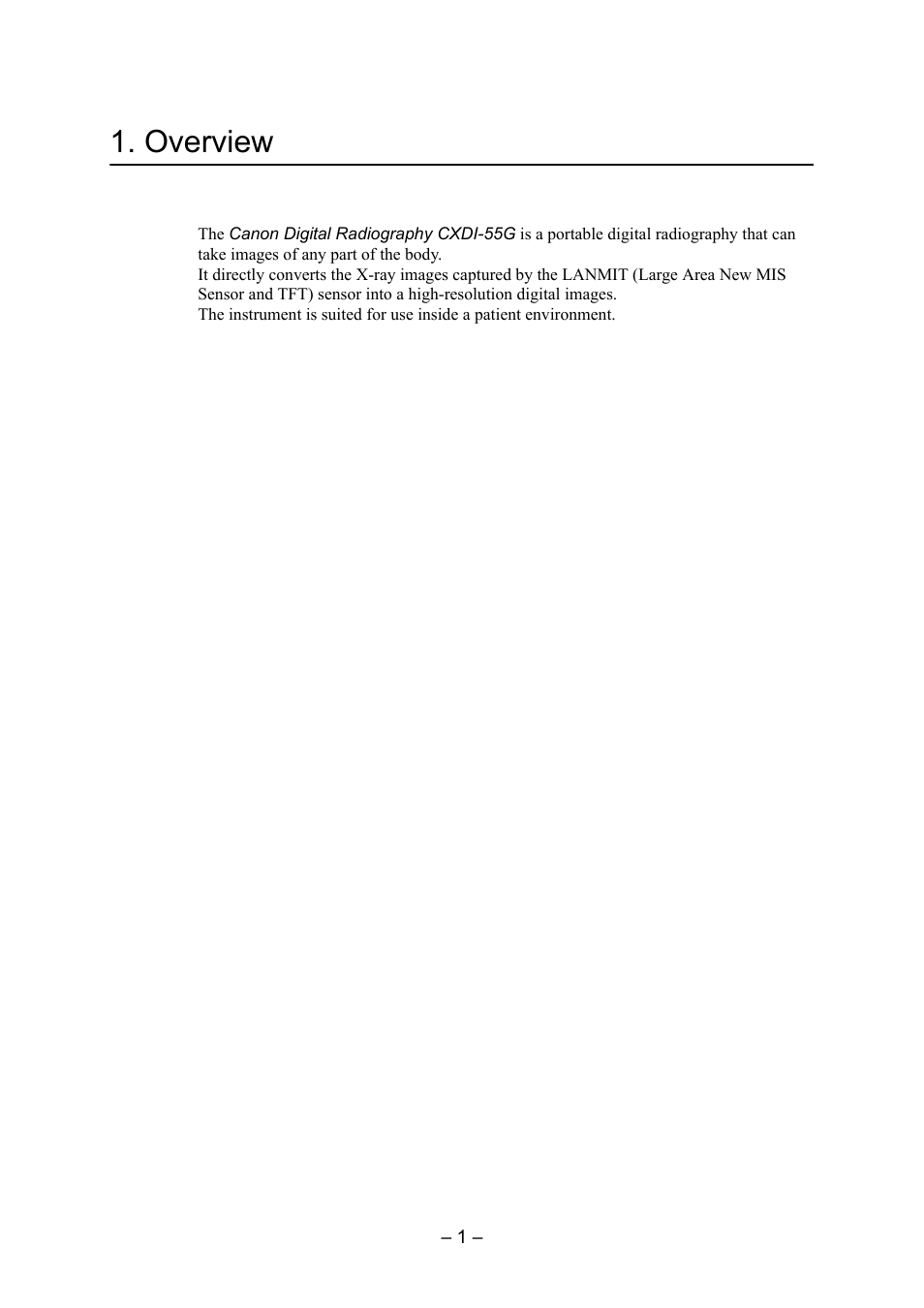 Overview | Canon CXDI-55G User Manual | Page 15 / 36
