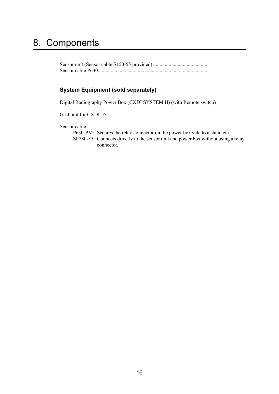 Components | Canon CXDI-55G User Manual | Page 30 / 36