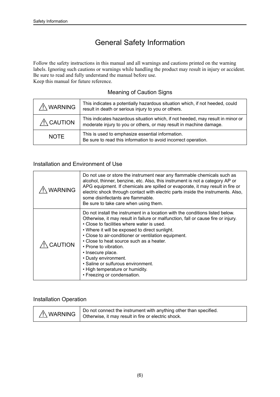 General safety information | Canon CXDI-55G User Manual | Page 8 / 36