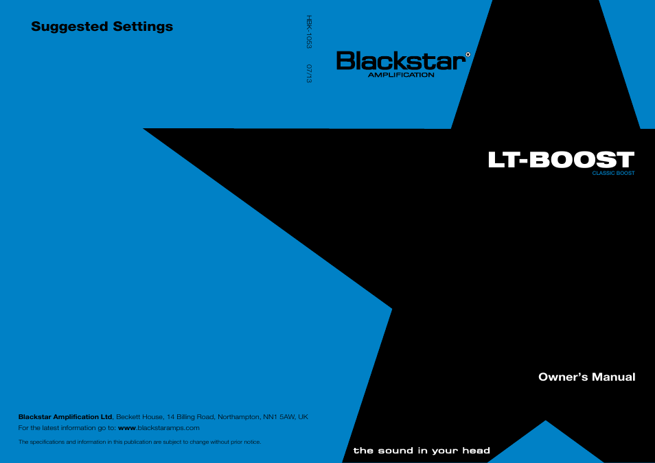 Blackstar LT-BOOST User Manual | 16 pages