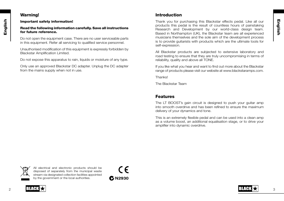 Blackstar LT-BOOST User Manual | Page 2 / 16