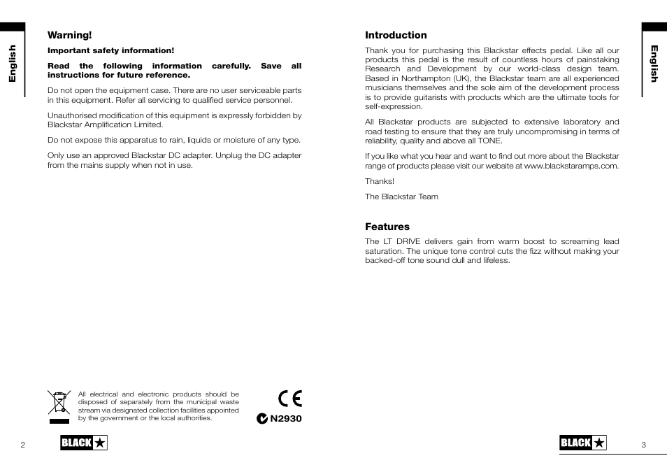 Blackstar LT-DRIVE User Manual | Page 2 / 16