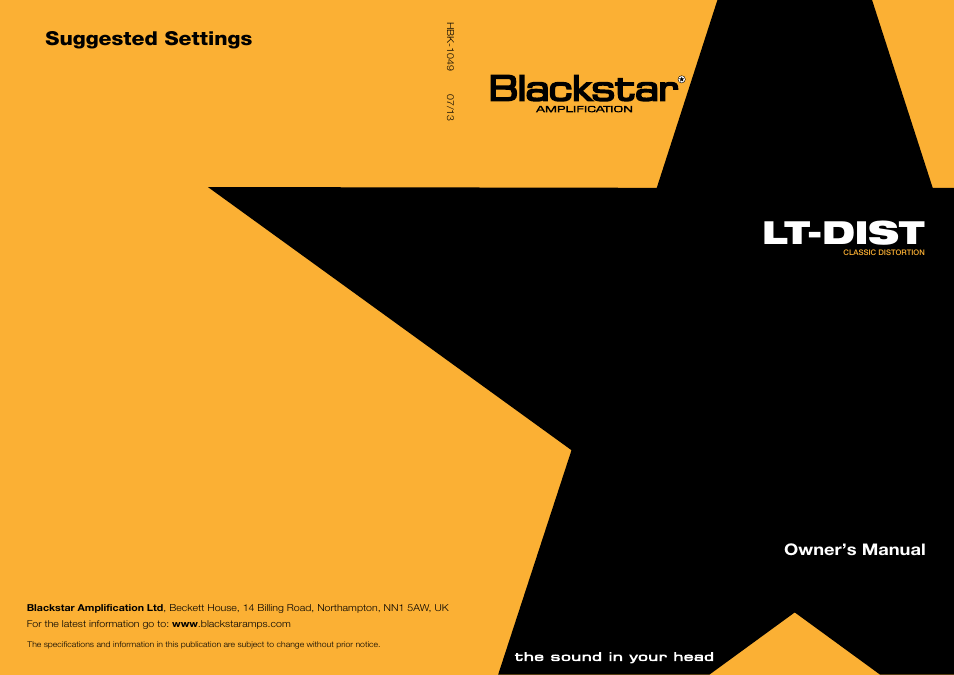 Blackstar LT-DIST User Manual | 16 pages